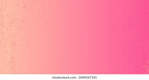 Pink orange polka dots gradient halftone background. Pop art cartoon dot texture with comic graphic design, Horizontal abstract pattern wall for cover digital technology.