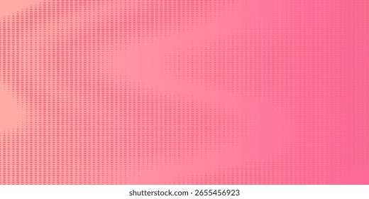 Pink orange polka dots gradient halftone background. Pop art cartoon dot texture with comic graphic design, Horizontal abstract pattern wall for cover digital