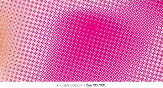 Fondo de semitono degradado de lunares naranjas rosadas. Textura Pop del punto de la historieta del arte con el Diseño gráfico cómico, pared abstracta Horizontal del modelo para la tecnología digital de la cubierta.