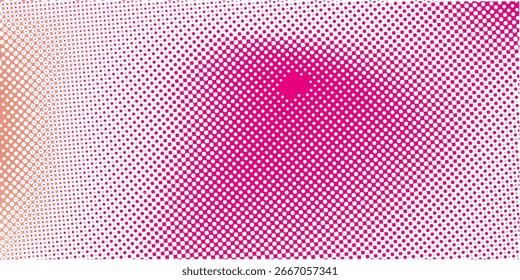 Fondo de semitono degradado de lunares naranjas rosadas. Textura Pop del punto de la historieta del arte con el Diseño gráfico cómico, pared abstracta Horizontal del modelo para la tecnología digital de la cubierta.