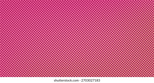 Pink orange polka dots gradient halftone background. Pop art cartoon dot texture with comic graphic design, Horizontal abstract pattern wall for cover digital technology.