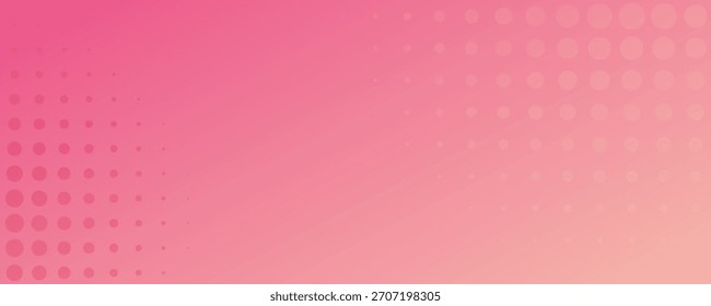 Cor laranja rosa polca pontos gradiente fundo de meio-tom. Pop art desenho animado ponto textura com design gráfico cômico, parede de padrão abstrata horizontal para a tecnologia digital de capa.