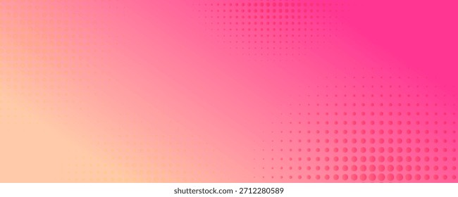 Fondo de semitono degradado de lunares naranjas rosadas. Textura Pop del punto de la historieta del arte con el Diseño gráfico cómico, pared abstracta Horizontal del modelo para la tecnología digital de la cubierta.