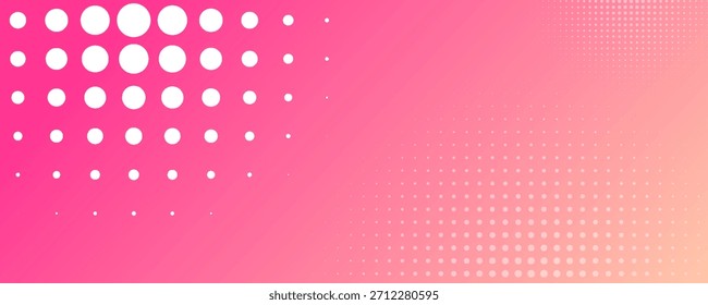 Fondo de semitono degradado de lunares naranjas rosadas. Textura Pop del punto de la historieta del arte con el Diseño gráfico cómico, pared abstracta Horizontal del modelo para la tecnología digital de la cubierta.