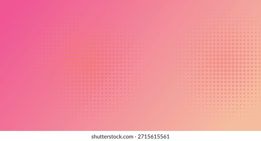 Cor laranja rosa polca pontos gradiente fundo de meio-tom. Pop art desenho animado ponto textura com design gráfico cômico, parede de padrão abstrata horizontal para a tecnologia digital de capa.