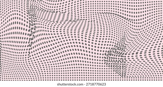 Fondo de semitono degradado de lunares naranjas rosadas. Textura de punto de dibujos animados de arte Pop con Diseño gráfico cómico, EPS10.