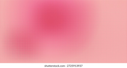 Pink orange polka dots gradient halftone background. Pop art cartoon dot texture with comic graphic design, Horizontal abstract pattern wall for cover digital technology.
