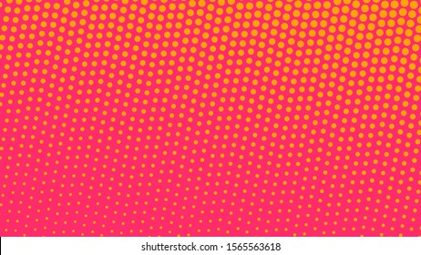 Pink and orange pop art background in vitange comic style with halftone dots, vector illustration template for your design  