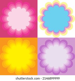 pink, orange, purple, brightly colored floral shapes background