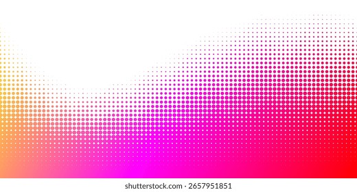 Fondo de semitono punteado degradado rosa, naranja y rojo