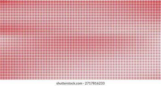 Fondo de semitono degradado de lunares rojos anaranjados rosados. Textura Pop del punto de la historieta del arte con el Diseño gráfico cómico, pared abstracta Horizontal del modelo. Vector moderno
