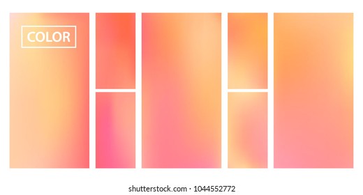 Pink  orange screen gradient set and modern abstract backgrounds  Colorful fluid cover for poster  banner  flyer   presentation  Template and screen gradient set for screens   mobile app 