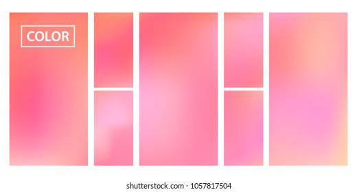 Pink  orange screen gradient set and modern abstract backgrounds  Colorful fluid cover for poster  banner  flyer   presentation  Template and screen gradient set for screens   mobile app 