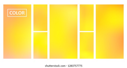 Pink, orange screen gradient set with modern abstract backgrounds. Colorful fluid cover for poster, banner, flyer and presentation. Template with screen gradient set for screens and mobile app.