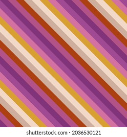 Pink and orange stripes in diagonal position. Vector seamless pattern with lines sample.