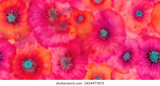 Pink and orange tie dye pattern seamless  , Colorful tie dye pattern abstract background. Tie Dye two Tone. Abstract batik brush seamless and repeat pattern design.