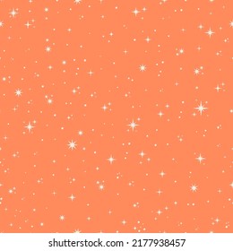 Estrellas diminutas rosas y naranjas sin fisuras.