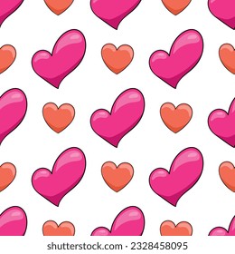 pink and orange vector hearts
