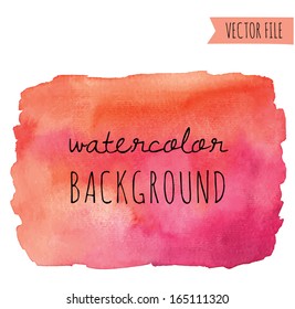 Pink and Orange Watercolor Vector Background