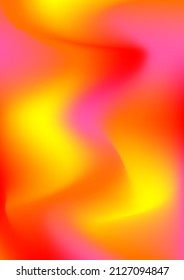 Pink, Orange, Yellow, Red Blurred Mesh Gradient. Modern Abstract Backdrop. Smooth Vector Vertical Template.