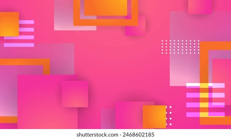 Pink orange and yellow vector gradient abstract background with geometric shapes elements. Abstract gradient shapes background for presentation, business report, card, banner, poster