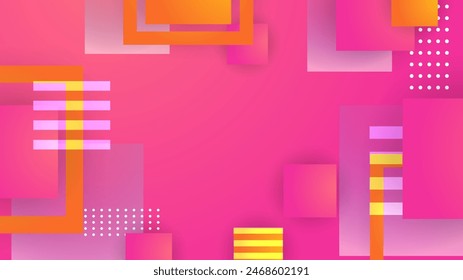 Fondo de gradiente geométrico abstracto simple minimalista de Vector rosa naranja y amarillo. Fondo Abstractas de las Formas de gradiente para la presentación, informe de negocios, tarjeta, Anuncio, cartel