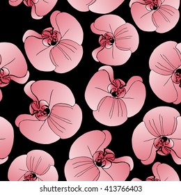Pink Orchid Pattern Vector