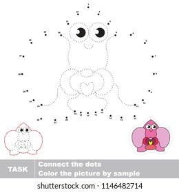 Pink Orchid smiling. Dot to dot educational game for kids.