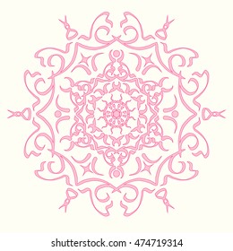 Pink ornament element abstract vector illustration