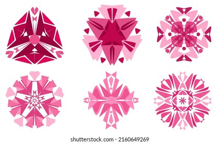 Pink Ornament Isolated design, element Vector illustration, Abstract design for decoration, Arabic floral, Traditional Tribal motif, Mosque, Aztec Style