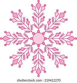 Pink Ornamental Snowflake
