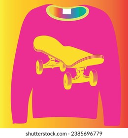 El conjunto rosa situado delante del fondo y el patinaje amarillo que hay delante
