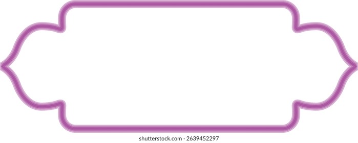 Pink Outline Decorative Frame – Curved Vintage Border Design with Feminine Touch, Ideal for Labels, Cards, Invitations, Scrapbooking, Tags, Packaging, or Minimalist Digital Projects