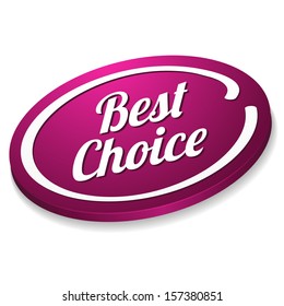 Pink oval best choice button