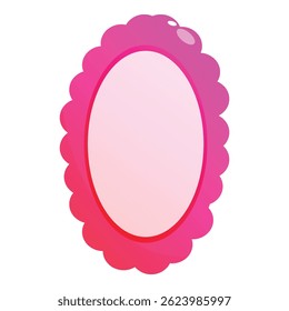 Pink oval frame with scalloped edges creating romantic atmosphere for text or picture