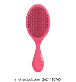 Escova de cabelo oval rosa com alça para pentear e pentear cabelo
