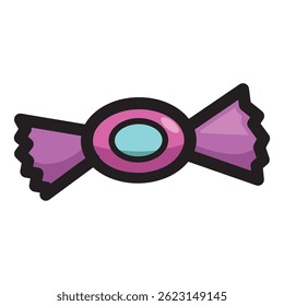 Pink oval hard candy wrap. Vector illustration