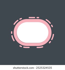pink oval modern frame in flat vector design.