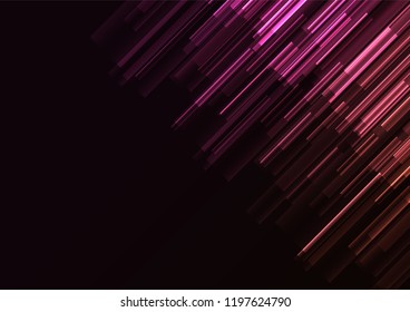 pink overlap pixel speed in dark background, geometric layer motion backdrop, simple technology template, vector illustration