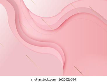 Pink overlap waved background with copy-space. Banner for advertising for Valentines day. You can use it as a background for websites, presentations, postcards, and invitations.