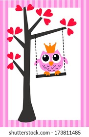 pink owl birthday or baby shower