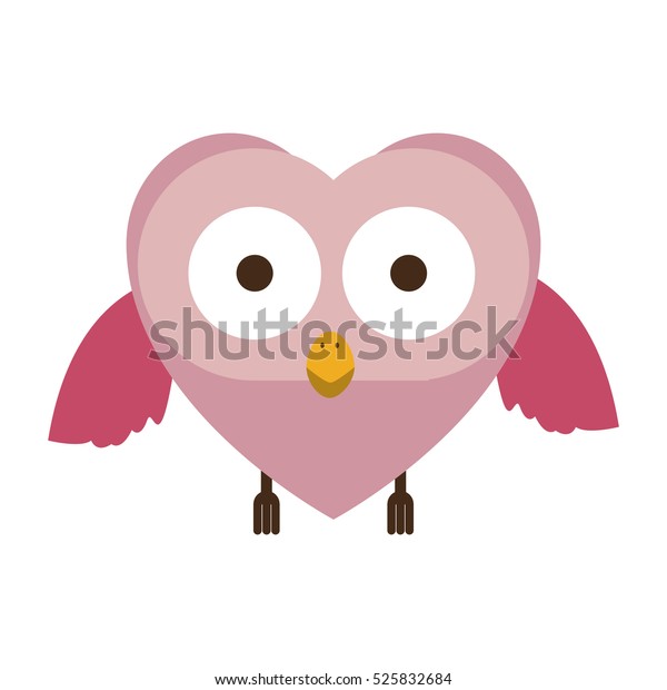 Pink Owl Cute Cartoon Character Stock Vector Royalty Free 525832684