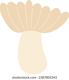 Pink Oyster Mushroom Vector Illustration