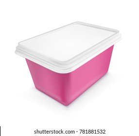 Pink packaging with lid for food