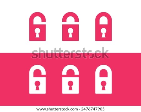 pink padlock logo design vector template