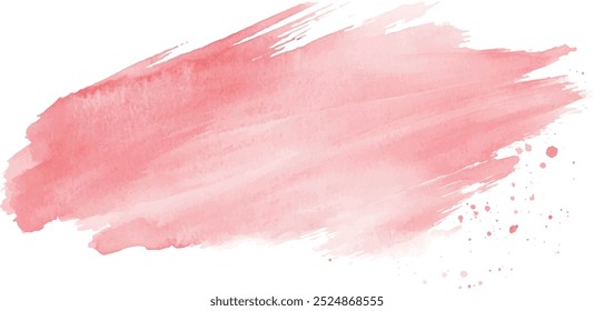 Pink paint artistic dry brush stroke. Watercolor acrylic hand painted backdrop for print, web design and banners. Realistic vector background texture