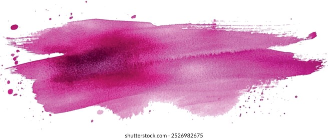 Pintura rosa pincelada seca artística traçado. Aquarela acrílica pintado à mão pano de fundo para impressão, web design e banners. Textura de plano de fundo de vetor realista