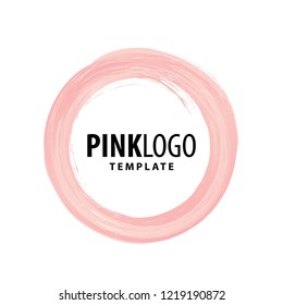pink paint, brush stroke round frame
