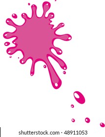pink paint drop.Vector illustration