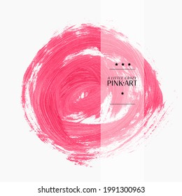 Pinta rosa desordenada fondo redondeado - Vector. Diseño de maquillaje. Logo creativo texturizado. Idea abstracta.